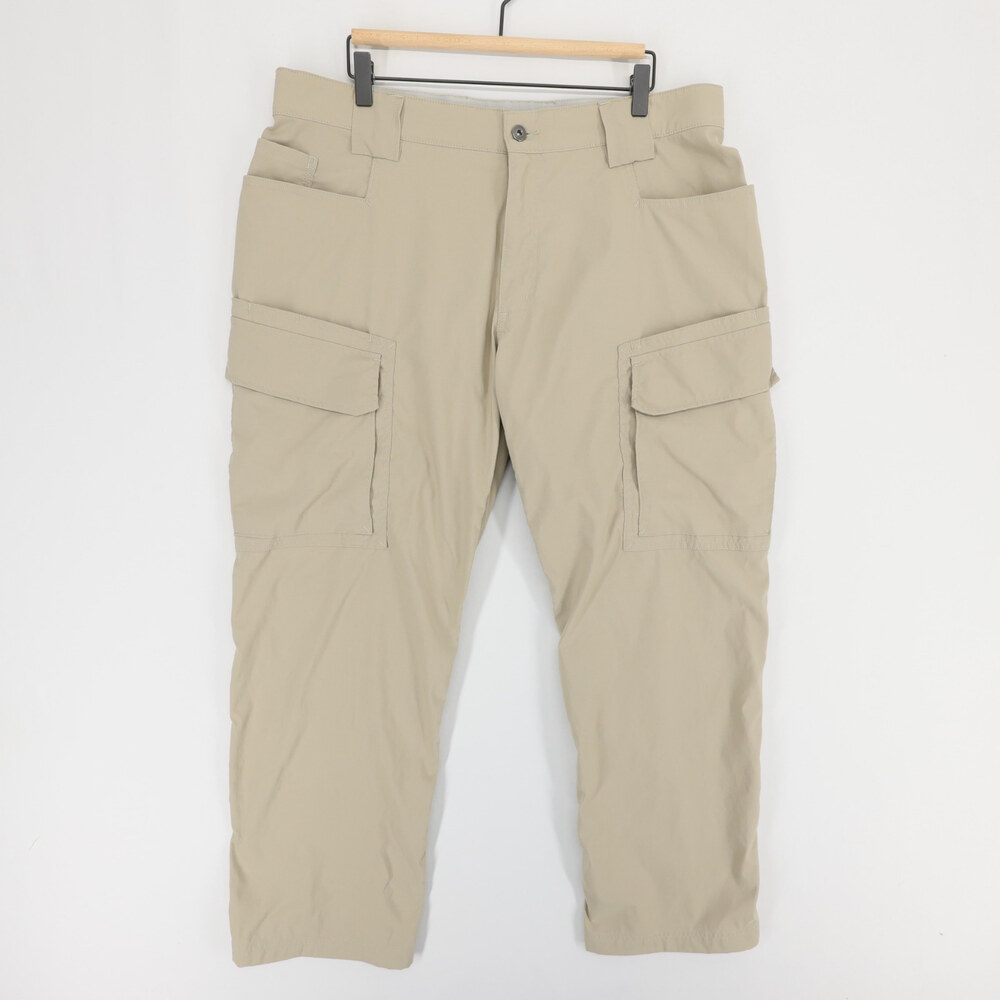 Duluth Trading Co Dry On The Fly Pants Mens 38x30 Beige Cargo Relaxed Fit Nylon
